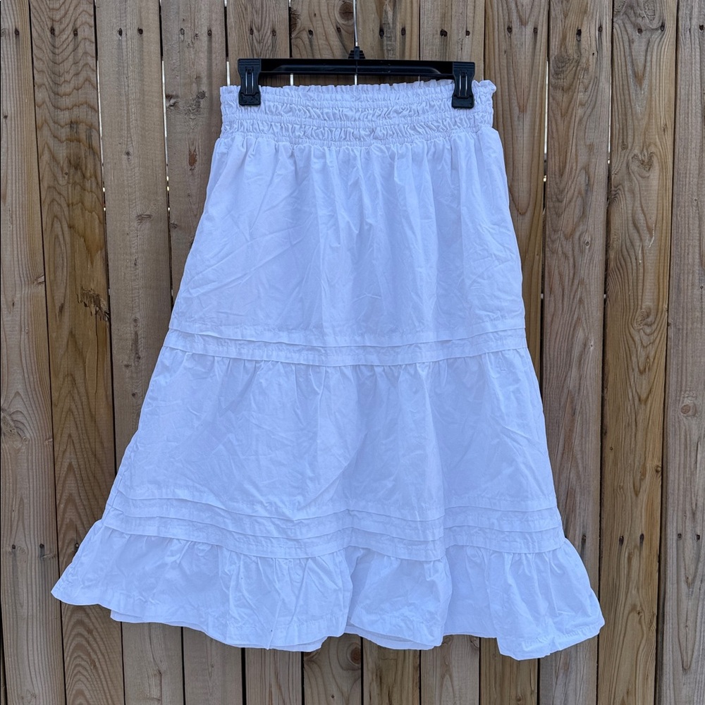 Quince White Tiered Cotton Skirt